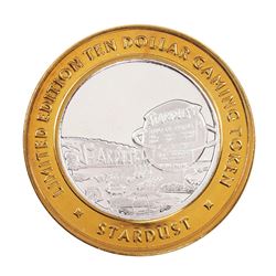 .999 Fine Silver Stardust Casino Las Vegas, NV $10 Limited Edition Gaming Token