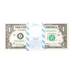 Pack of (100) Consecutive 2017 $1 Federal Reserve STAR Notes Kansas City
