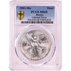 1983Mo Mexico 1 Onza Libertad Silver Coin NGC MS68