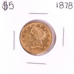 1878 $5 Liberty Head Half Eagle Gold Coin