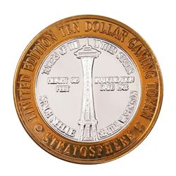.999 Silver Stratosphere Las Vegas, Nevada $10 Casino Limited Edition Gaming Token