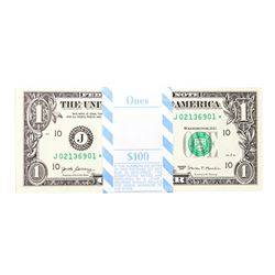 Pack of (100) Consecutive 2017 $1 Federal Reserve STAR Notes Kansas City