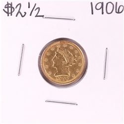 1906 $2 1/2 Liberty Head Quarter Eagle Gold Coin