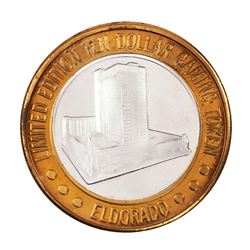 .999 Silver Eldorado Hotel and Casino $10 Casino Gaming Token Limited Edition