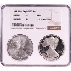 1995 $1 American Silver Eagle Coin Set NGC MS69/PF69 Ultra Cameo