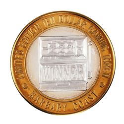 .999 Silver Barbary Coast Las Vegas, Nevada $10 Casino Limited Edition Gaming Token