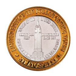.999 Silver Stratosphere Las Vegas, Nevada $10 Casino Limited Edition Gaming Token