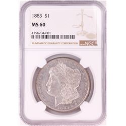 1883 $1 Morgan Silver Dollar Coin NGC MS60
