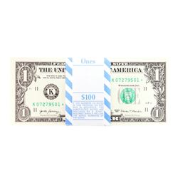 Pack of (100) Consecutive 2017 $1 Federal Reserve STAR Notes Dallas