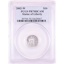 2002-W $10 Proof American Platinum Eagle Coin PCGS PR70DCAM