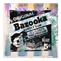 Gail Rodgers "Bazooka Joe" Original Mixed Media On Canvas