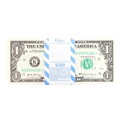 Pack of (100) Consecutive 2017 $1 Federal Reserve STAR Notes Dallas