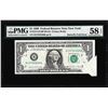 Image 1 : 1988 $1 Federal Reserve Note New York Butterfly Fold ERROR PMG CH. About Unc 58EPQ