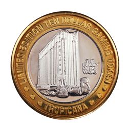 .999 Silver Tropicana Las Vegas, Nevada $10 Casino Limited Edition Gaming Token
