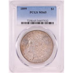 1899 $1 Morgan Silver Dollar Coin PCGS MS65