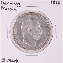 1876 Germany Prussia 5 Mark Silver Coin