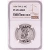 Image 1 : 1956 Type 2 Proof Franklin Half Dollar Coin NGC PF69 Cameo