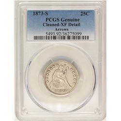 1873-S Seated Liberty Quarter Coin PCGS XF Details