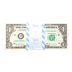 Pack of (100) Consecutive 2017 $1 Federal Reserve STAR Notes Kansas City