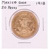 Image 1 : 1918 Mexico 20 Pesos Gold Coin