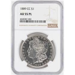 1889-CC $1 Morgan Silver Dollar Coin NGC AU55 PL