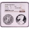 Image 1 : 2019 $1 American Silver Eagle Coin Set NGC MS69/PF69 Ultra Cameo