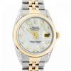 Image 1 : Rolex Men's Two Tone Steel & Gold MOP Diamond 36MM Datejust Wristwatch