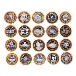 Mixed Lot of (20) .999 Silver Casino $10 Limited Edition Gaming Tokens