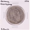 Image 1 : 1876 Germany Wuerttemberg 5 Mark Silver Coin