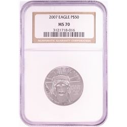 2007 $50 Platinum American Eagle Coin NGC MS70