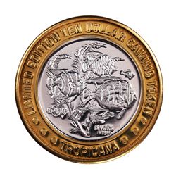 .999 Silver Tropicana Las Vegas, Nevada $10 Casino Limited Edition Gaming Token