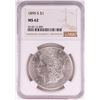 Image 1 : 1899-S $1 Morgan Silver Dollar Coin NGC MS62