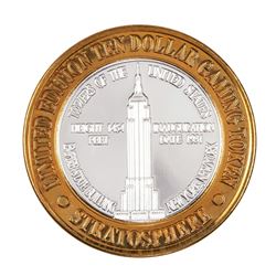 .999 Silver Stratosphere Las Vegas, Nevada $10 Casino Limited Edition Gaming Token
