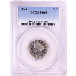 1894 Proof Liberty V Nickel Coin PCGS PR65