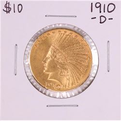 1910-D $10 Indian Head Eagle Gold Coin