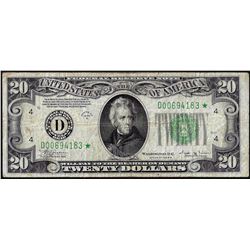 1934B $20 Federal Reserve Star Note Cleveland