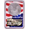 Image 2 : 2019-W $1 Burnished American Silver Eagle Coin NGC MS70 Independence Day Flag Core