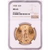 Image 1 : 1928 $20 St. Gaudens Double Eagle Gold Coin NGC MS65