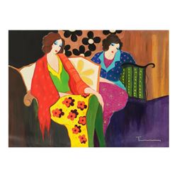 Itzchak Tarkay (1935-2012) Untitled Original Acrylic On Canvas