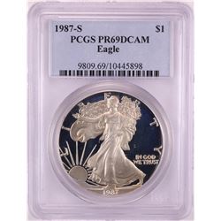 1987-S $1 Proof American Silver Eagle Coin PCGS PR69DCAM