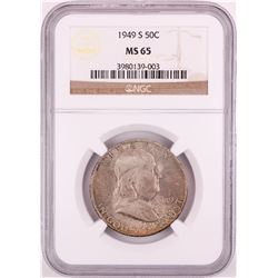 1949-S Franklin Half Dollar Coin NGC MS65