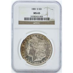 1881-S $1 Morgan Silver Dollar Coin NGC MS65
