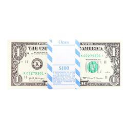 Pack of (100) Consecutive 2017 $1 Federal Reserve STAR Notes Dallas