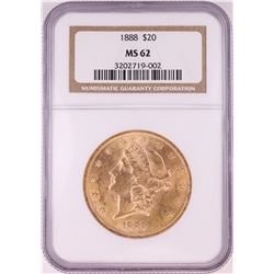 1888 $20 Liberty Head Double Eagle Gold Coin NGC MS62