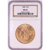 Image 1 : 1888 $20 Liberty Head Double Eagle Gold Coin NGC MS62