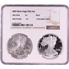 Image 1 : 2005 $1 American Silver Eagle Coin Set NGC MS69/PF69 Ultra Cameo