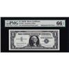 Image 1 : 1957B $1 Silver Certificate Note Mismatched Serial Number ERROR PMG Gem Unc. 66EPQ