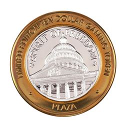.999 Silver Plaza Hotel & Casino Las Vegas, NV $10 Limited Edition Gaming Token
