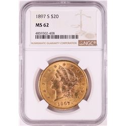 1897-S $20 Liberty Head Double Eagle Gold Coin NGC MS62