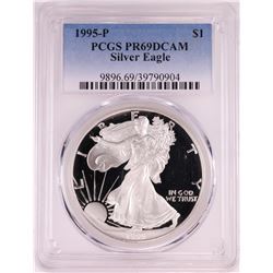 1995-P $1 Proof American Silver Eagle Coin PCGS PR69DCAM
